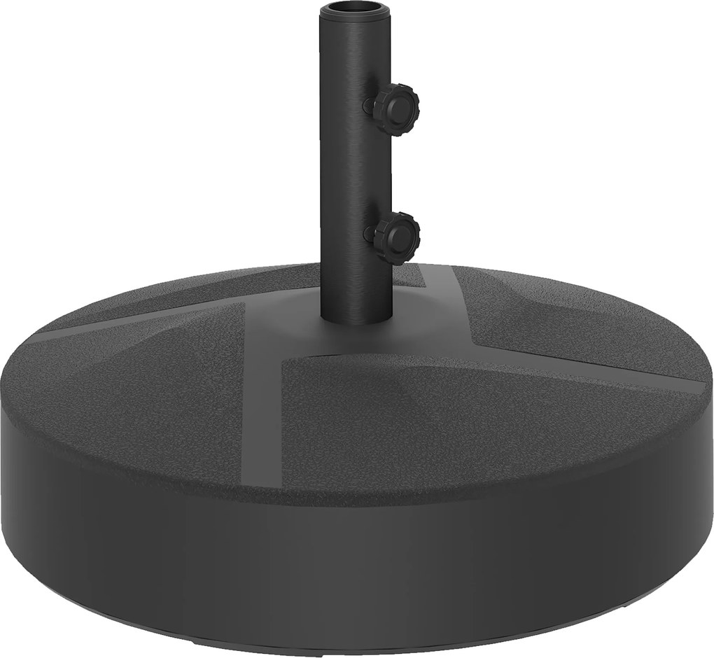 Outsunny Bază pentru Umbrelă Reumplibilă cu Apă 25kg/Nisip 30kg, pentru Tije de Umbrelă Ø36/38/48 mm, Negru | Aosom Romania