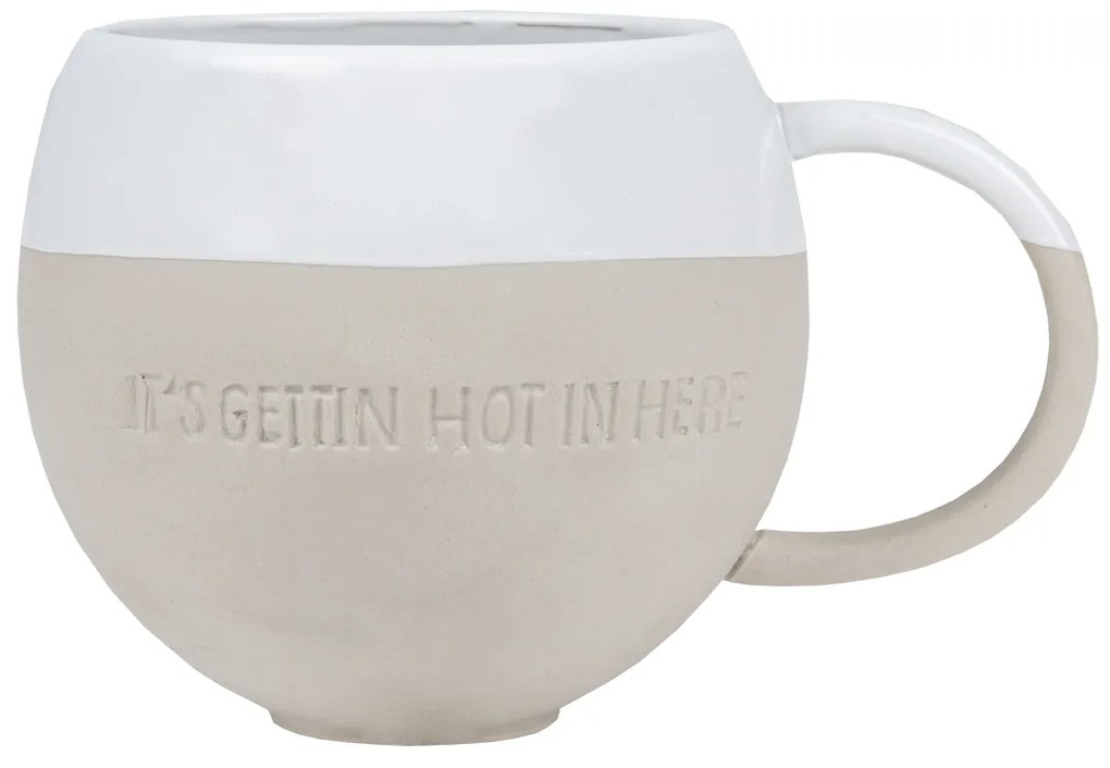 Cana de ceramica bej "IT´S GETTIN"