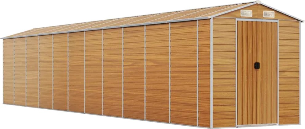 vidaXL Șopron de grădină, maro deschis, 191x980x198 cm oțel galvanizat