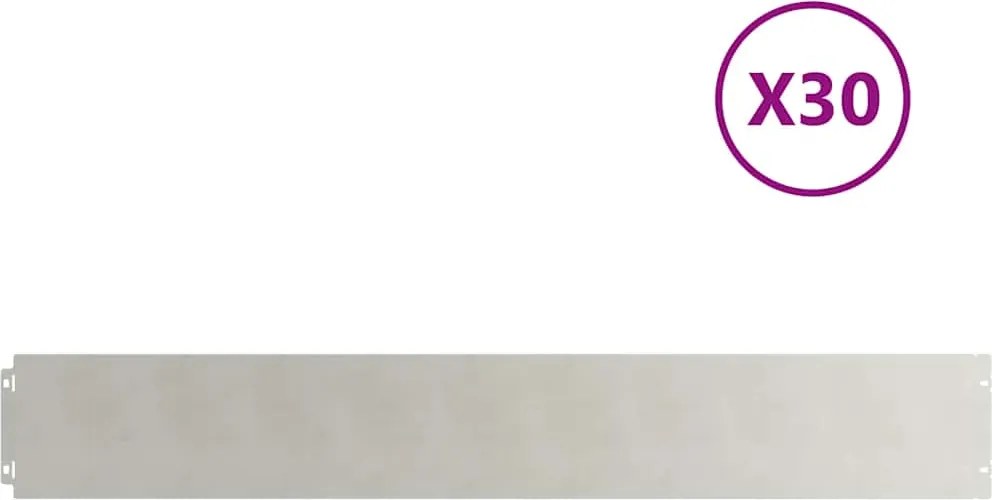 vidaXL Borduri de gazon 30 buc 15x103 cm Oțel inoxidabil