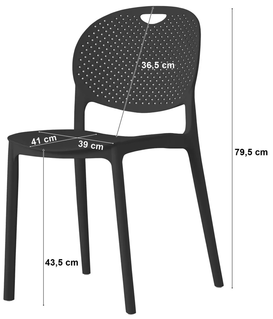 Scaun din plastic alb LUMA