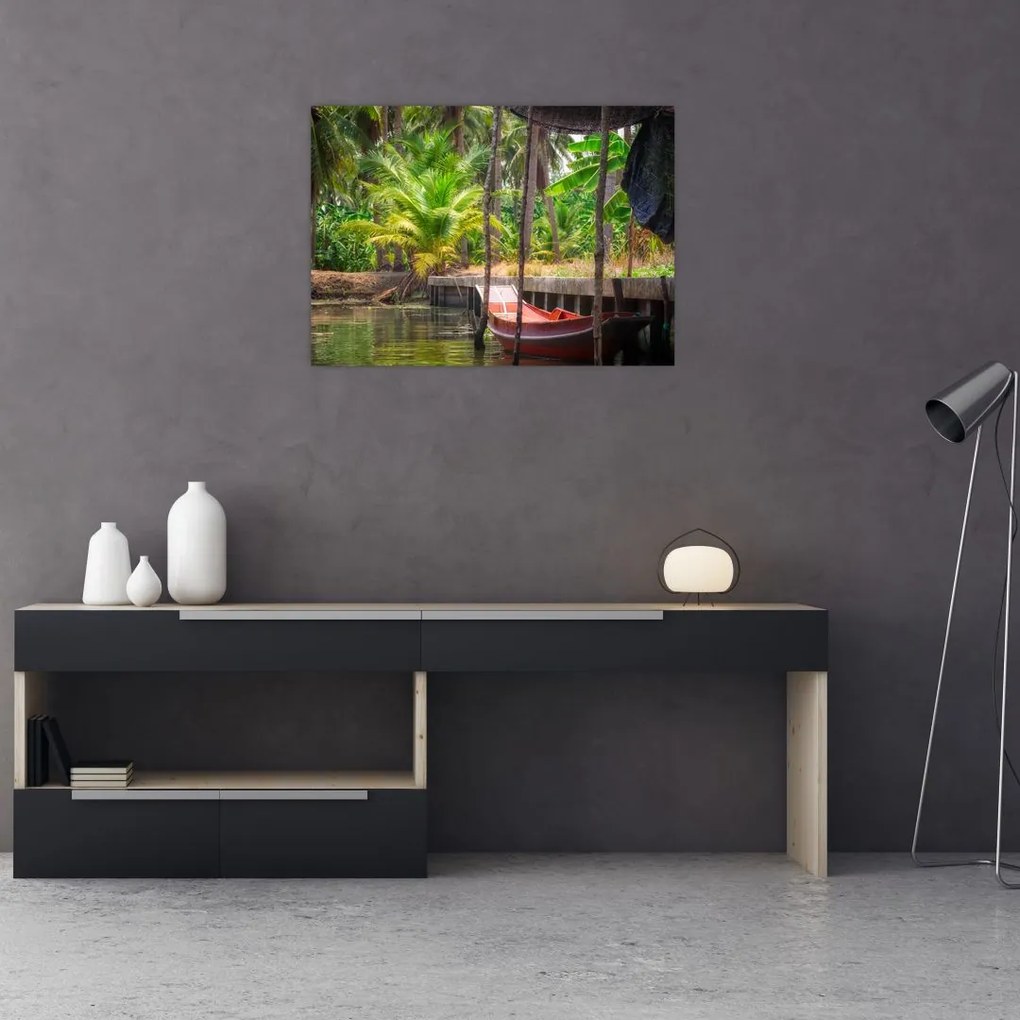 Tablou - Nava din lemn în canal , Thailand (70x50 cm)