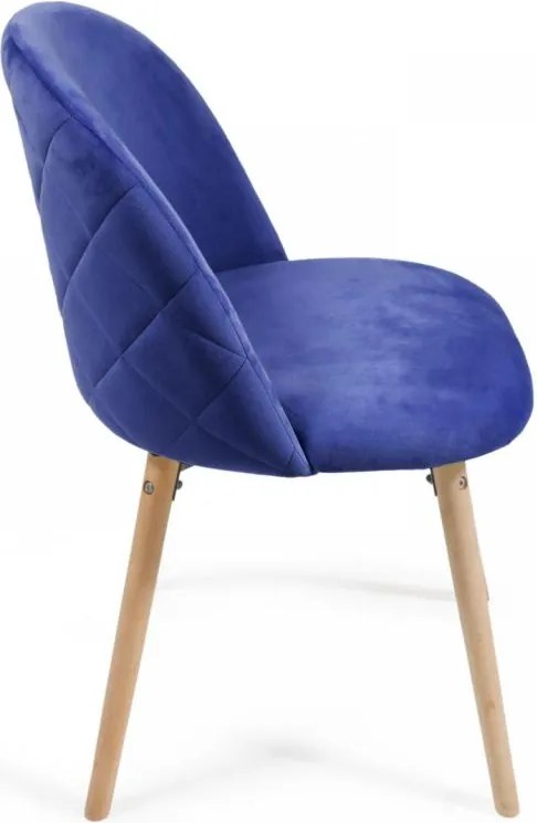 MIADOMODO Set de scaune de sufragerie din catifea, albastru,