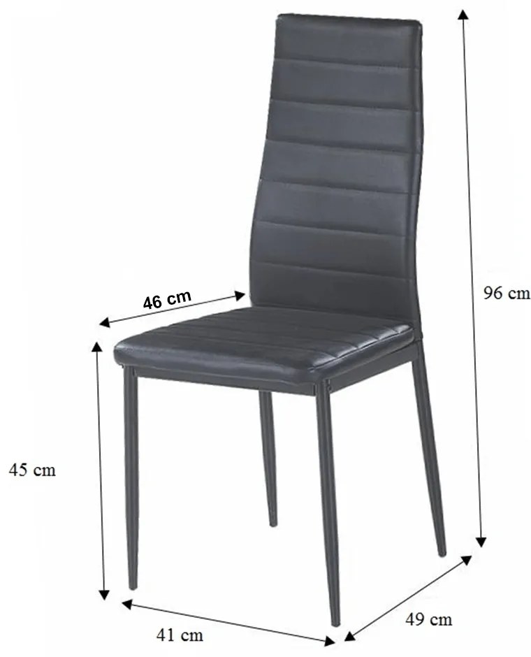 Scaun de sufragerie Collort nova (negru piele ecologică). 772780
