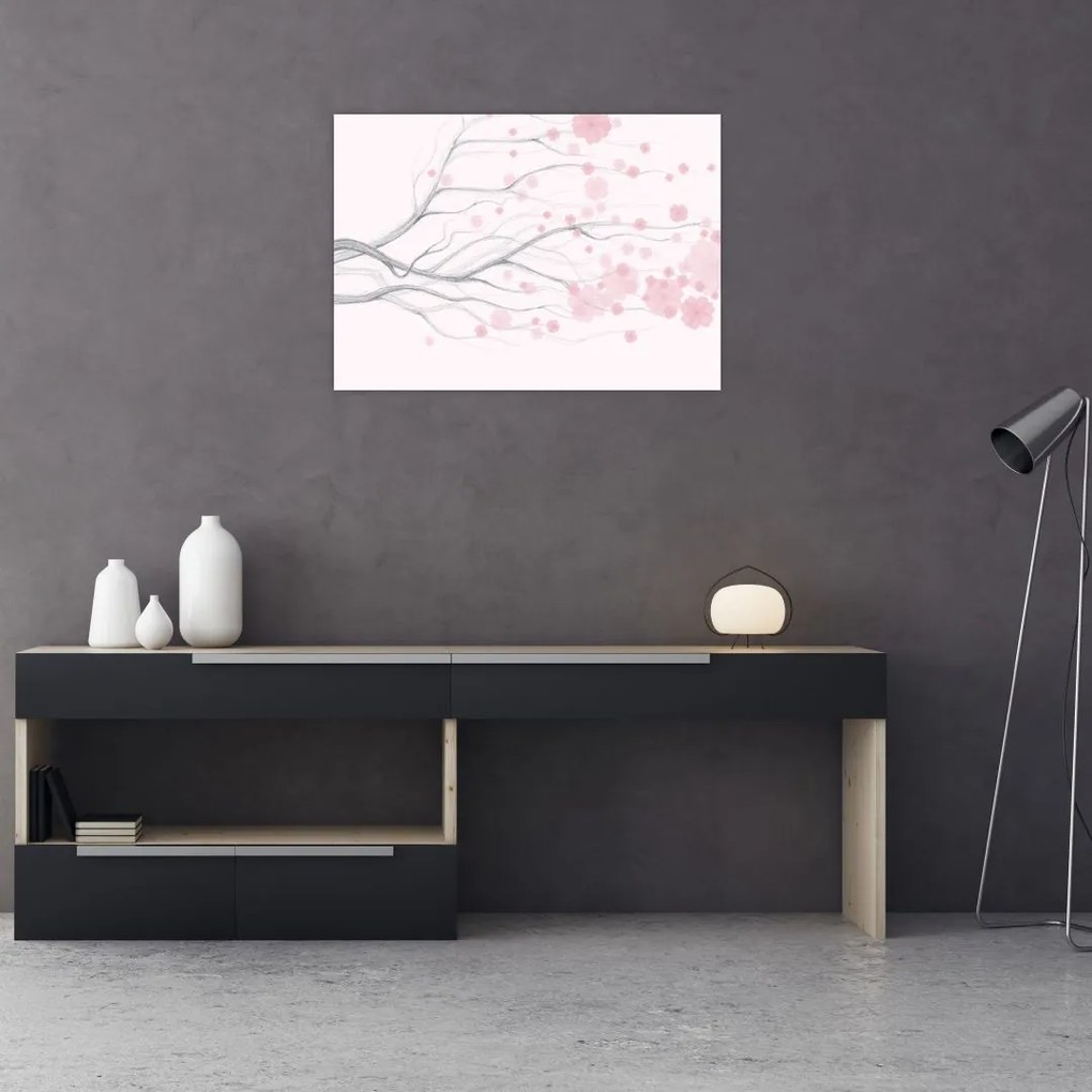 Tablou - Flori roz (70x50 cm)