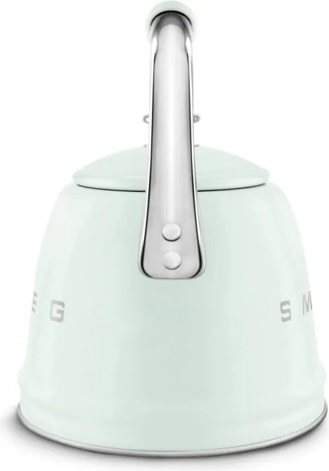 Ceainic cu fluier Smeg CKLW2001PG, 2,3 l, pentru plite cu inducție, mâner care nu se încălzește, oțel, verde pastel
