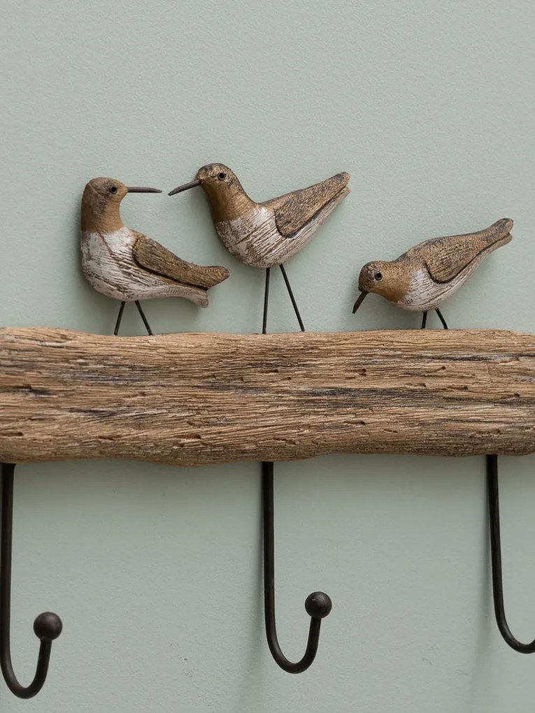 Cuier din lemn de paulownia, cu 3 agatatori, Birds