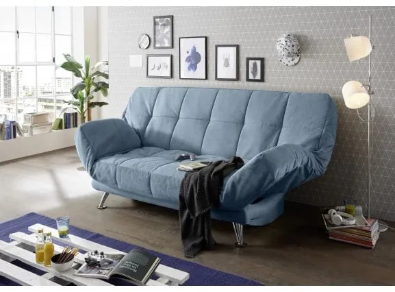 Canapea Extensibila Ikar, 3 Locuri, Lada Depozitare, Denim, 208 X 102 X 98 Cm