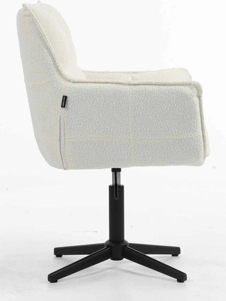 HR560CROSS Scaun Crem din Boucle cu Bază Neagră