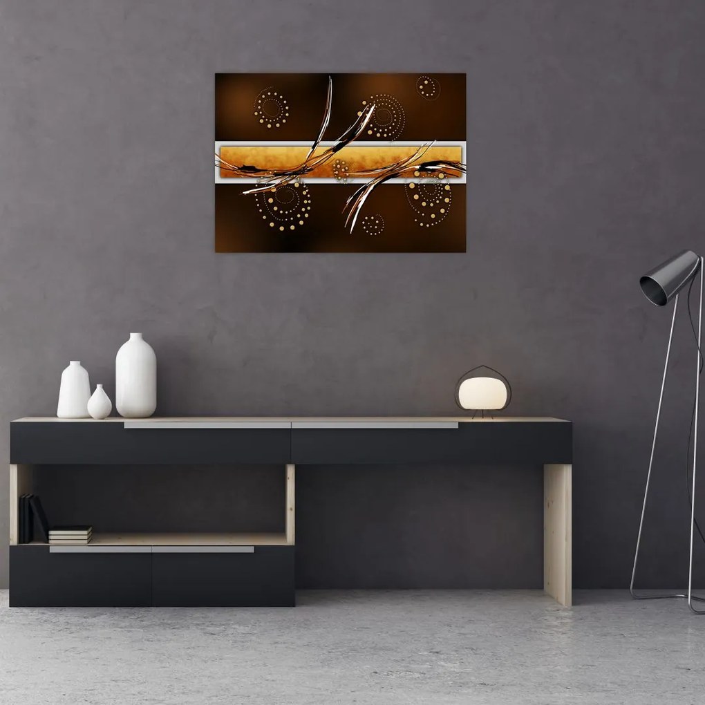 Tablou pe sticlă abstracției - Fluturi (70x50 cm)