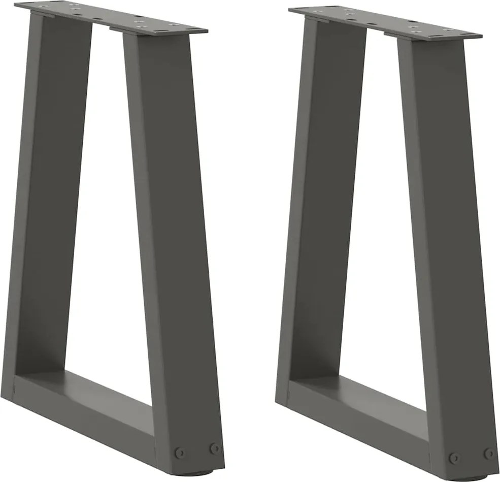 vidaXL Picioare pentru măsuță de cafea în formă de V, 2 buc., antracit, 38x(42-43,3) cm, oțel