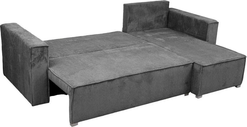 Canapea colt extensibila SMART COSARO gri, cu colt bilateral + 2 perne CADOU