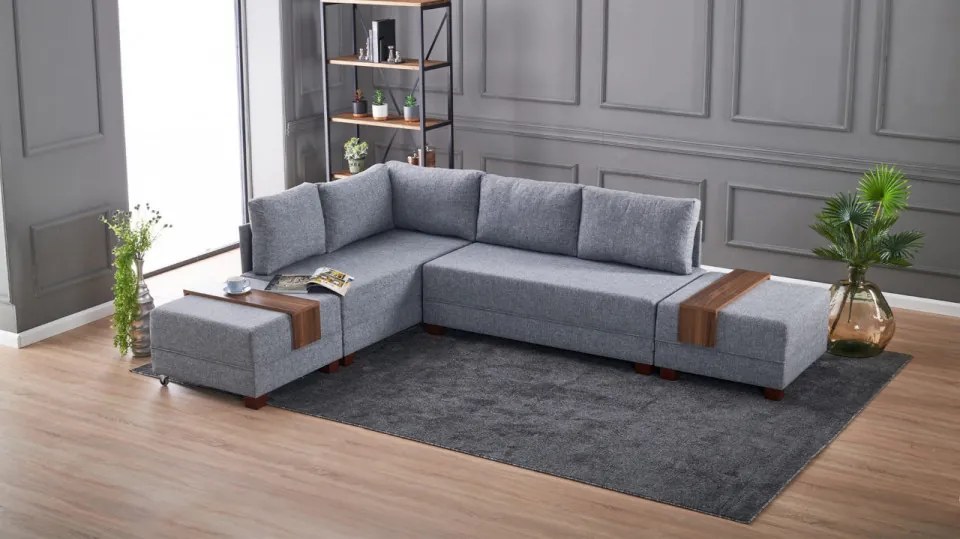 Coltar Extensibil Fly Corner Sofa Bed Left, Gri