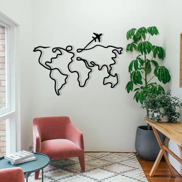 Decorațiune de perete 60x42 cm metal hartă