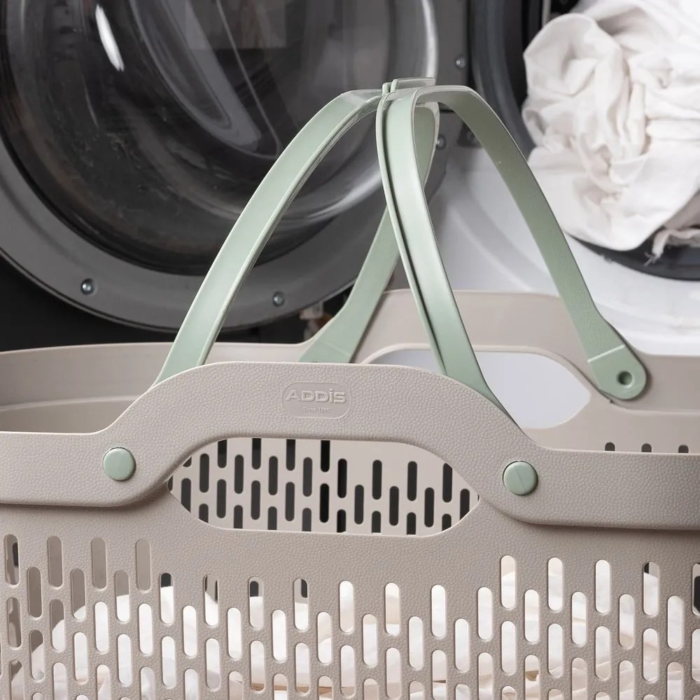 Coș de rufe maro deschis din plastic 45 l – Addis