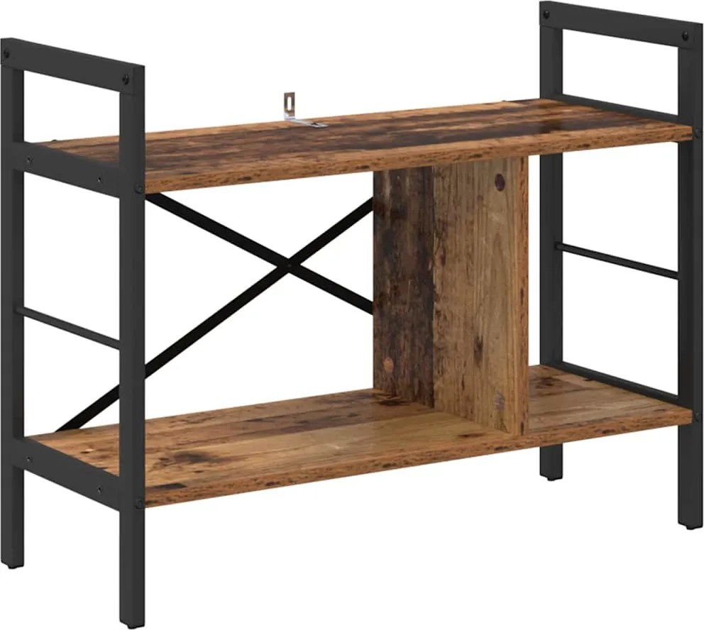 vidaXL Raft pentru cărți Lemn Vechi 75 x 30 x 58,5 cm Lemn compozit