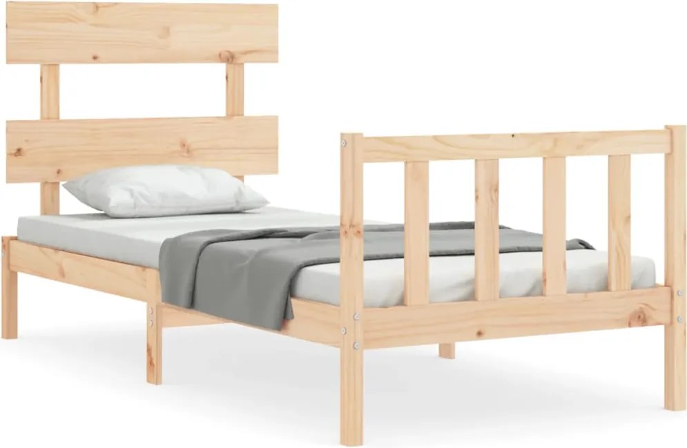 vidaXL Cadru de pat fără saltea, 90x200 cm, lemn masiv pin