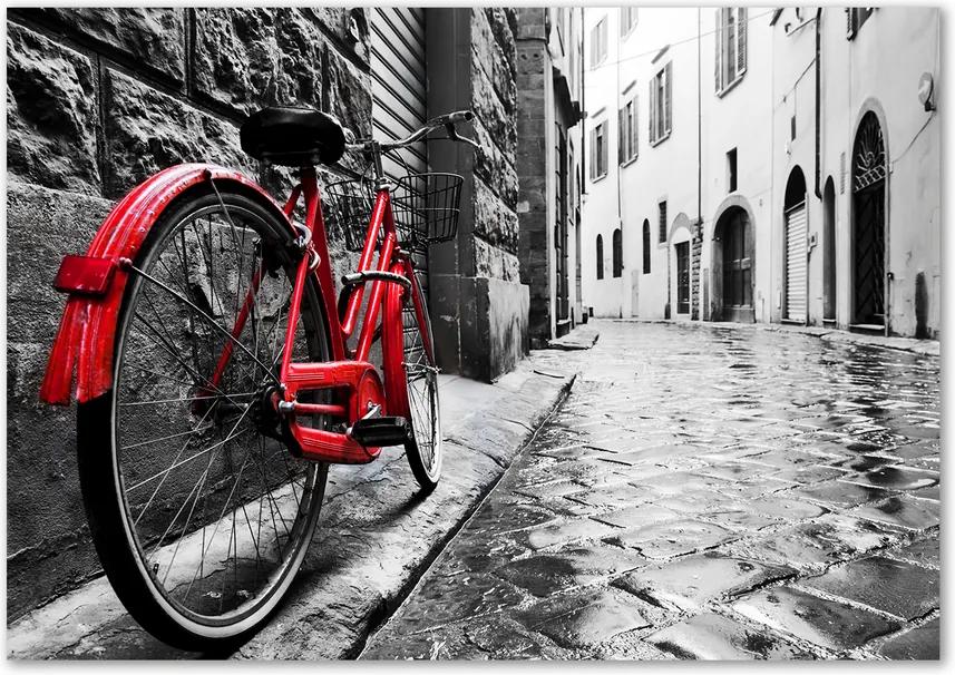 Tablou sticlă acrilică Bicicletă roșie