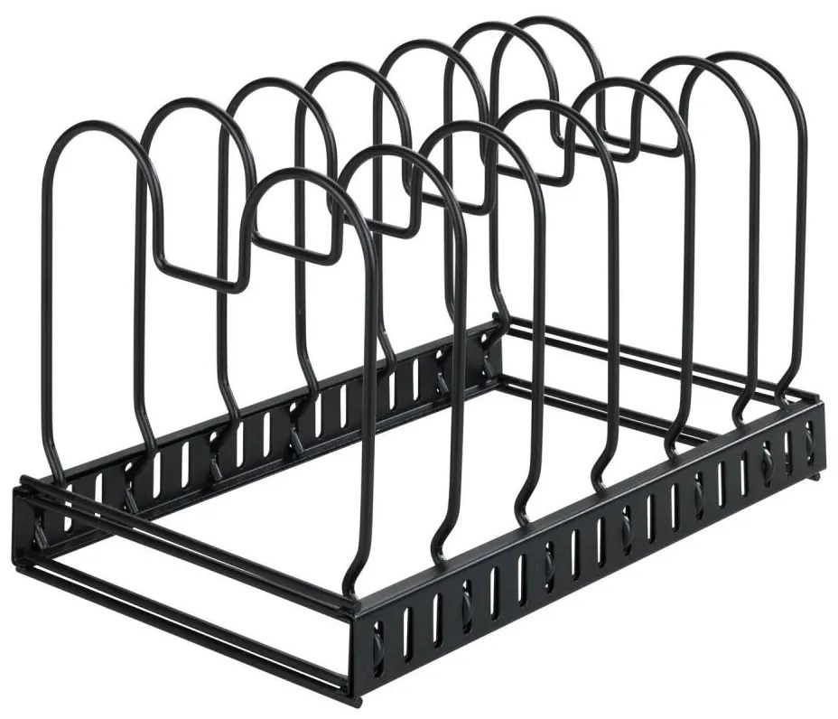 WENKO 53149100 - Suport pentru capace și tigăi, 18 x 18 cm, negru