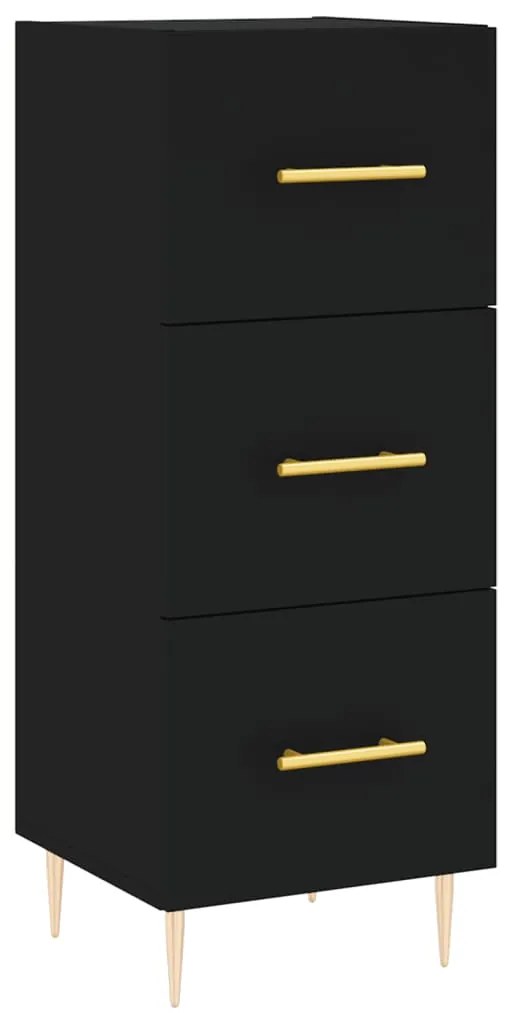 828589 vidaXL Servantă, negru, 34,5x34x90 cm, lemn compozit