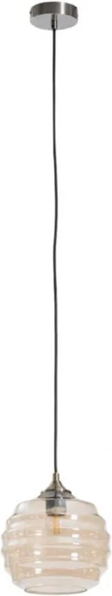 Lustra tip pendul Nasp sticla/alama, 1 bec, transparent, rotunda, diametru 20 cm, 220 V