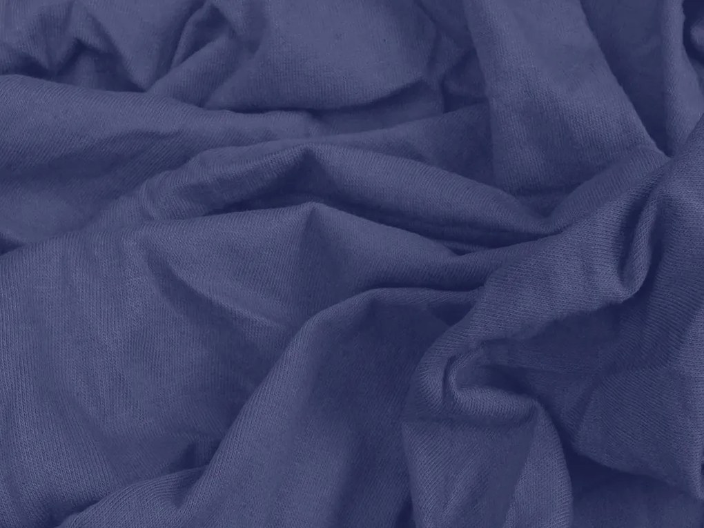 Cearsaf Jersey pentru patut copii bleumarin 70 x 140 cm