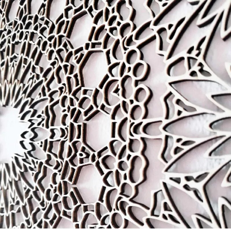 SENTOP | Mandala luxoasă din lemn pe perete, decorațiune interioară 3D | HELA