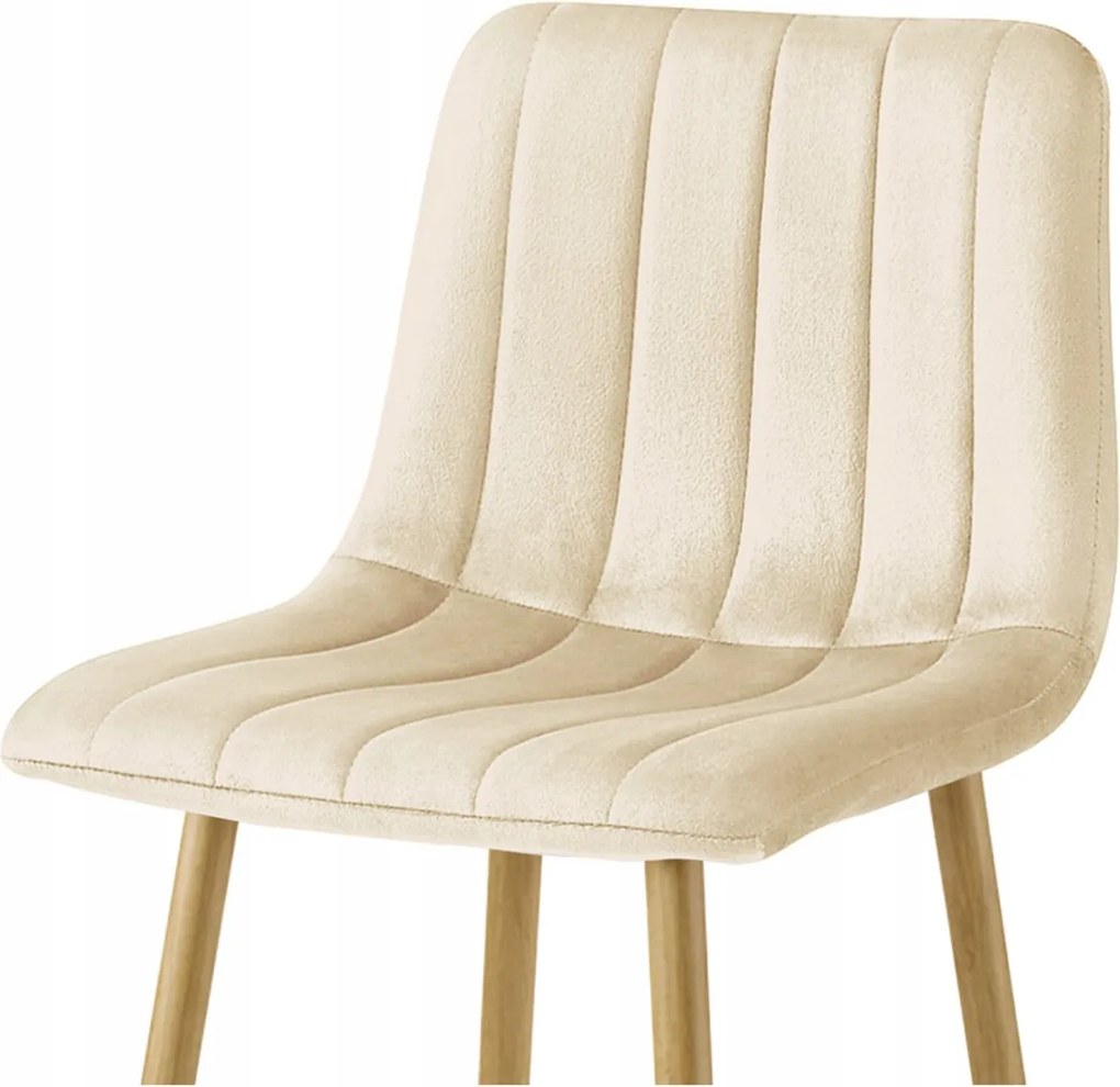 Scaun de bar POZZA VELVET, crem