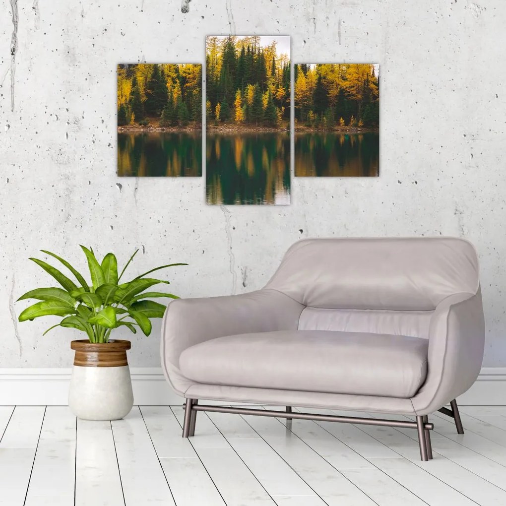 Tablou cu lac de pădure (90x60 cm)