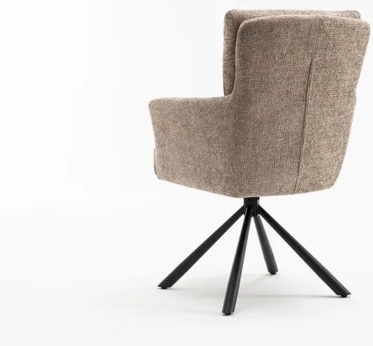 Set de 2 scaune pivotante Big George, tesatura structurata greige sampanie