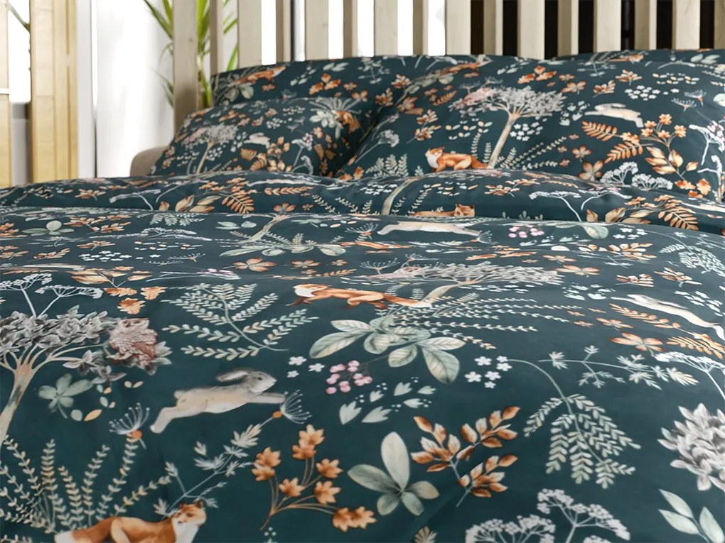 Lenjerie de pat din microfibra THE FOX AND THE HARE verde inchis Dimensiune lenjerie de pat: 2 buc 70 x 90 cm | 200 x 220 cm