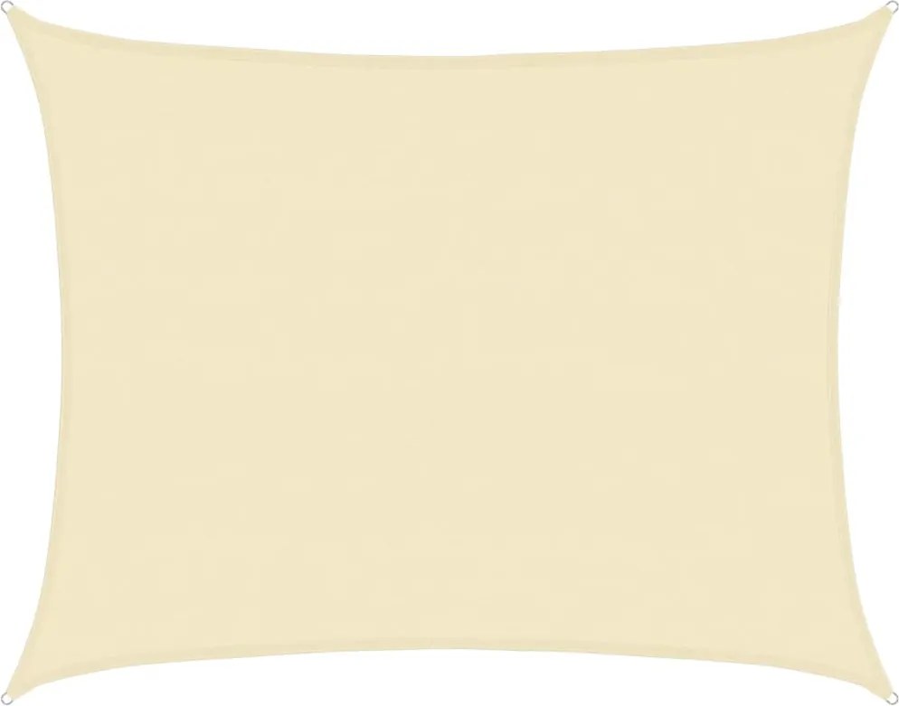 vidaXL Pânză parasolar, crem, 6x7 m, HDPE, 160 g/m²
