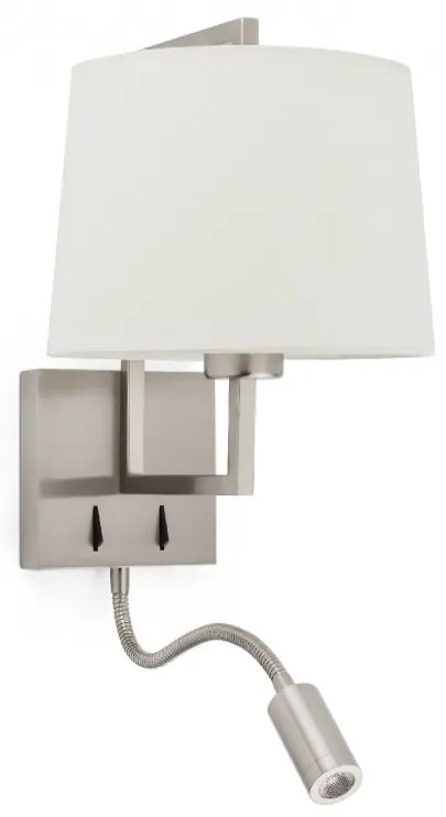 Aplica perete cu reader LED design clasic FRAME nickel/bej