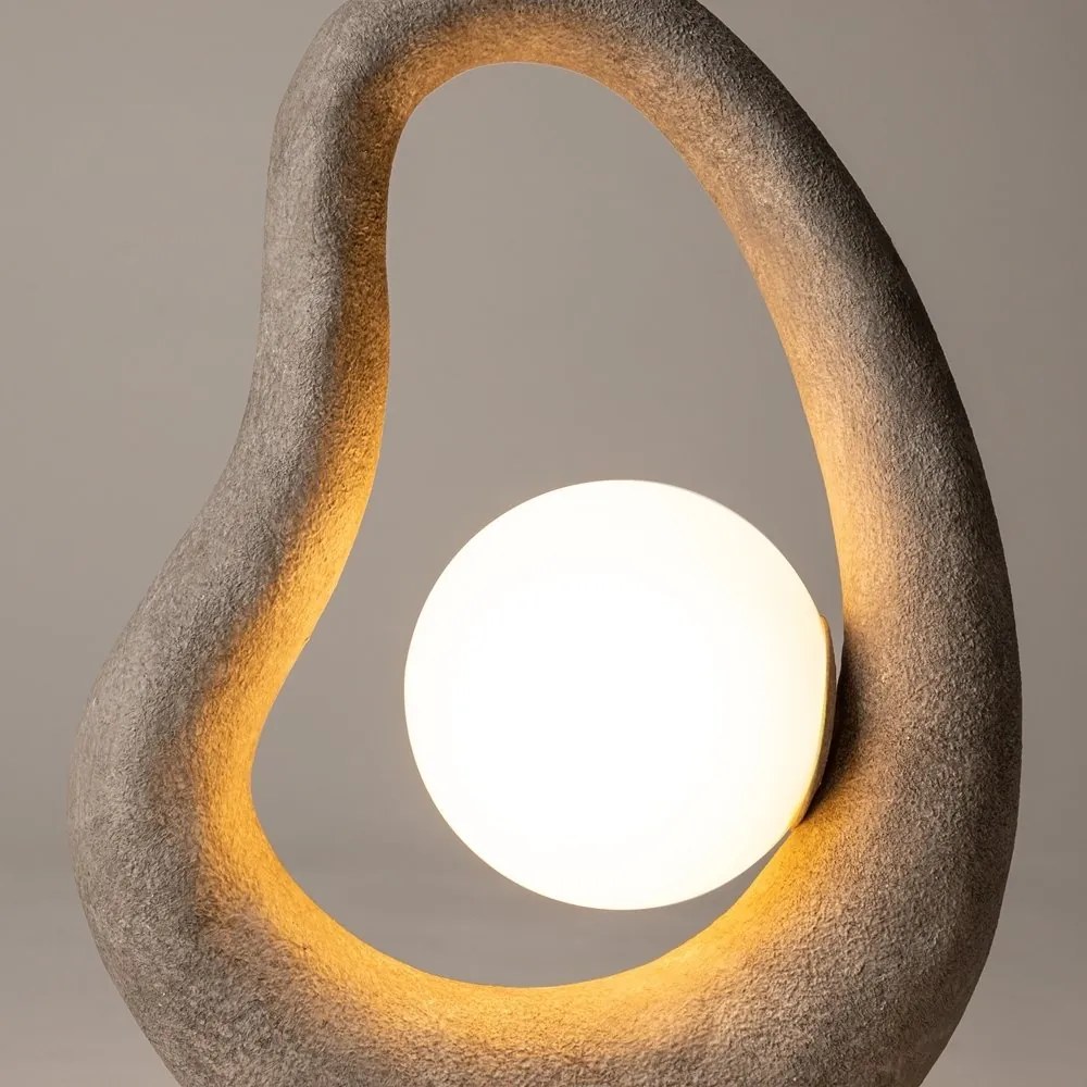 Veioza, Lampa de masa din Polirasina, Gri, Opus