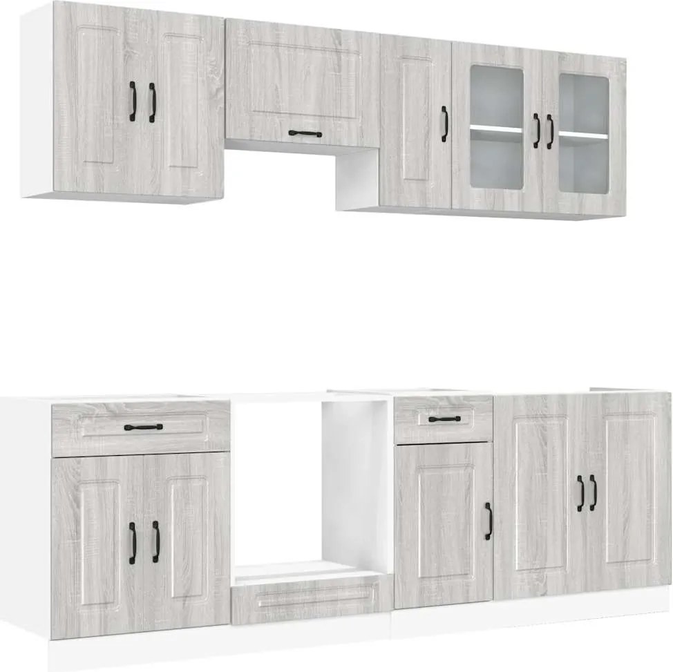 vidaXL Set de dulapuri de bucătărie 8 piese „Kalmar” lemn Sonoma gri