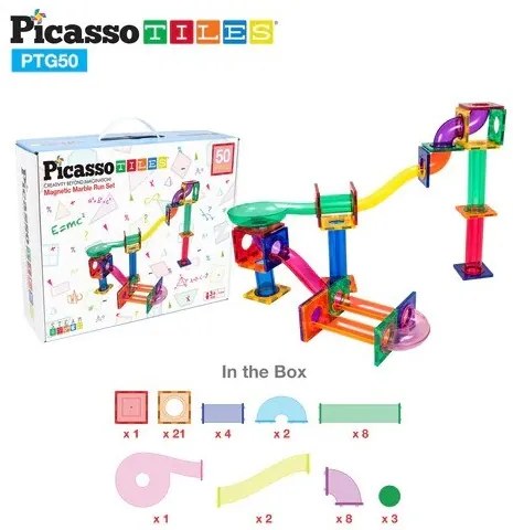 Set magnetic PicassoTiles 50 piese blocuri de construcție