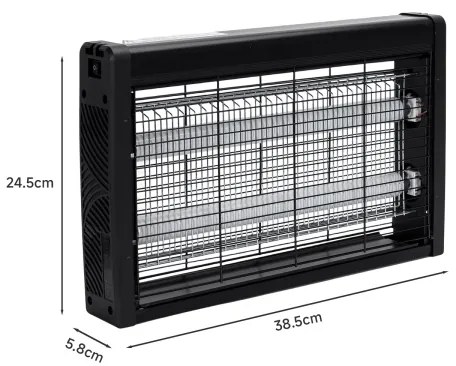 Brilagi - Capcană electrică pentru insecte 2 x UV / 10 W / 230 V, 60 m², neagră