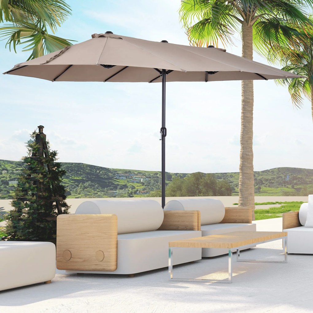 Outsunny umbrele de gradina umbrela dubla 4.6m gradina piscina | Aosom Romania