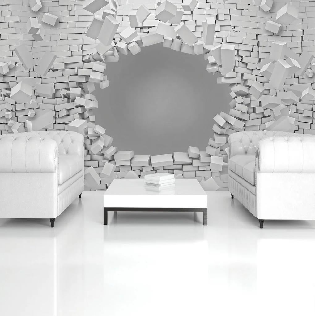 Fototapet - 3D - explozie peretelui din cărămizi (254x184 cm), în 8 de alte dimensiuni noi