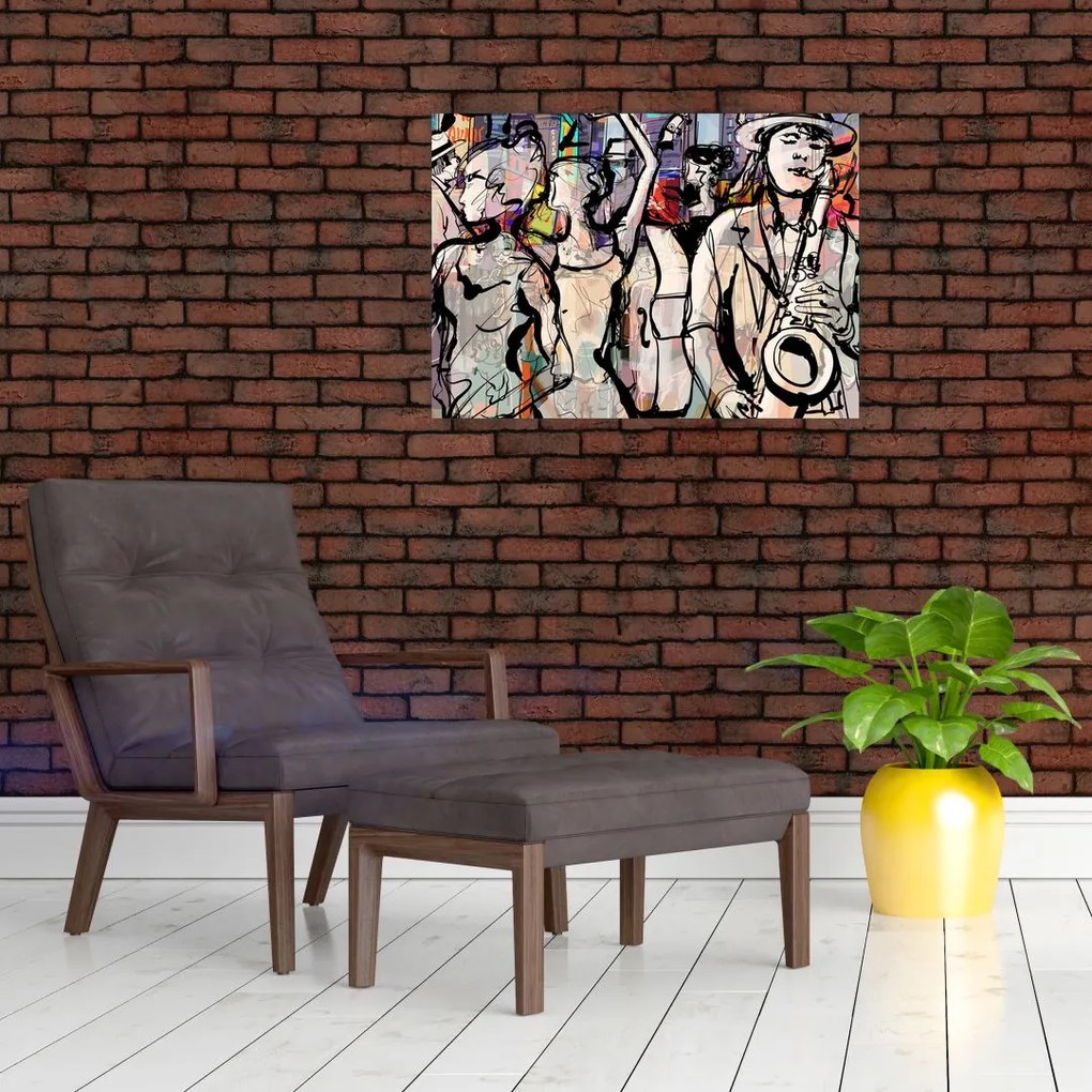 Tablou pe sticlă - Seara de jazz (70x50 cm)