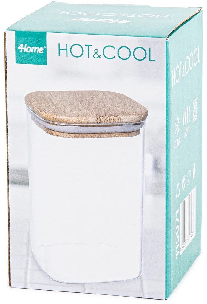Recipient din sticlă pentru alimente 4Home cucapac Bamboo, 950 ml, 950 ml