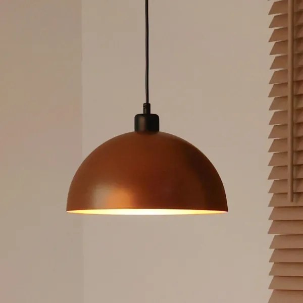 Duolla - Lustră suspendată pe cablu IRONLINE 1xE27/15W/230V Ø27 cm, cupru/negru