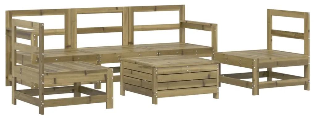 3250731 vidaXL Set canapea de grădină, 6 piese, lemn de pin tratat
