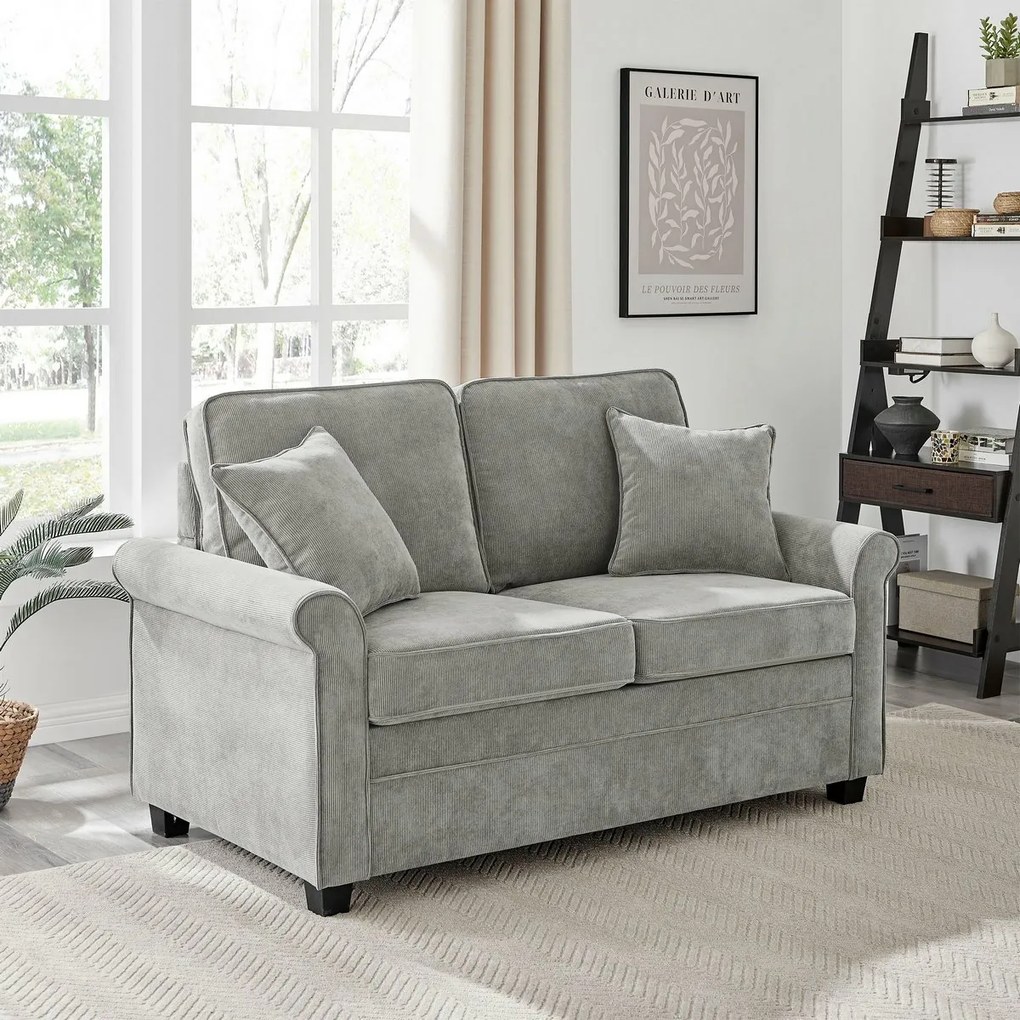 Canapea cu două locuri ASB-4170 GREY2, manșetă,gri