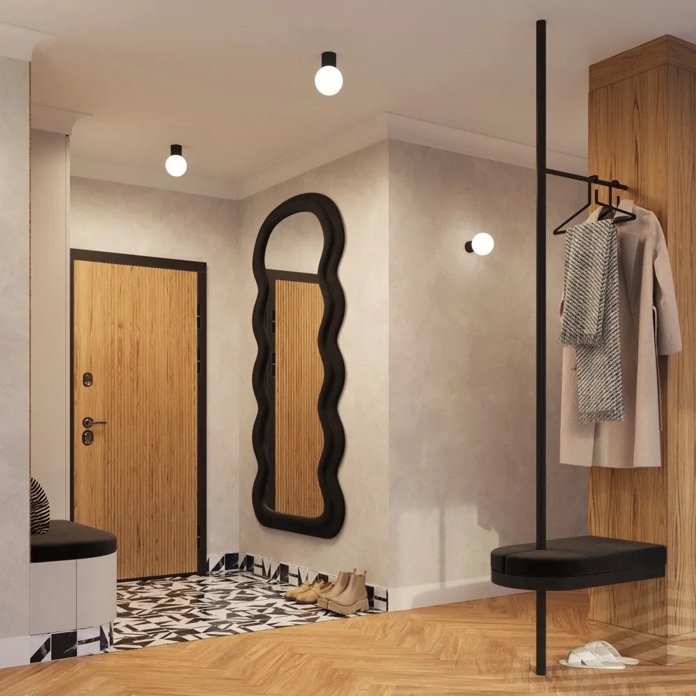 Plafonieră neagră cu abajur din sticlă ø 12 cm Orbital – Sollux