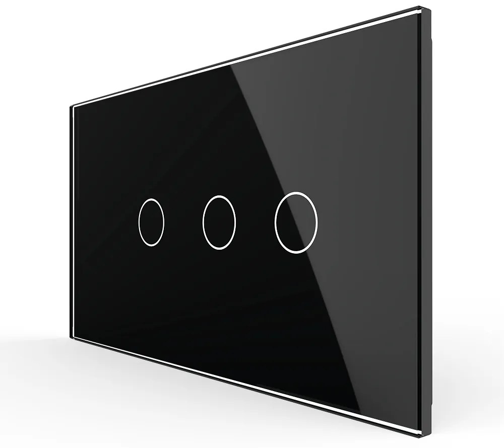 Intrerupator Simplu + Dublu cu Touch LIVOLO cu Rama Din Sticla, Standard Italian, 4M