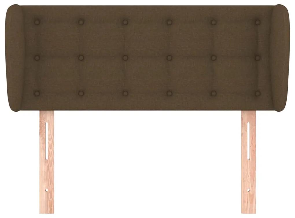 Tablie de pat cu aripioare maro inchis 83x23x78 88 cm textil 1, Maro inchis, 83 x 23 x 78 88 cm