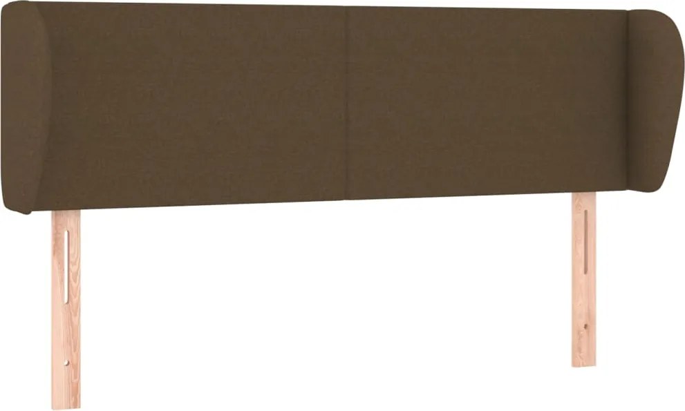 vidaXL Tăblie de pat cu aripioare maro închis 147x23x78/88 cm textil