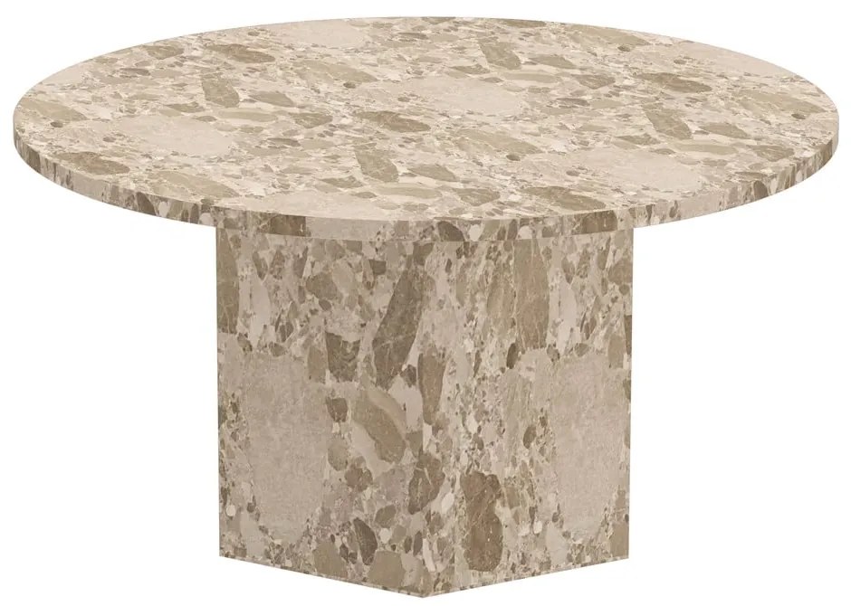 Măsuță de cafea maro deschis rotundă din marmură ø 80 cm Naxos – Actona