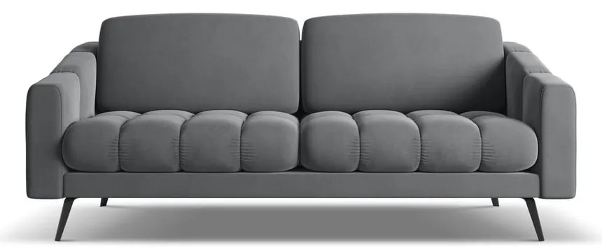 Canapea gri cu tapițerie din catifea 202 cm Nalu – Makamii